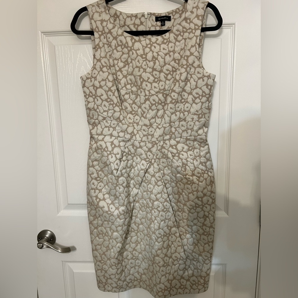 Saks Fifth Avenue Dress Womens 6 Leopard Print Sheath‎ Dress Tan